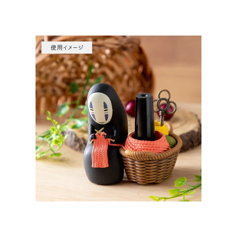 Pencil holder figurine No Face knitting - Spirited Away